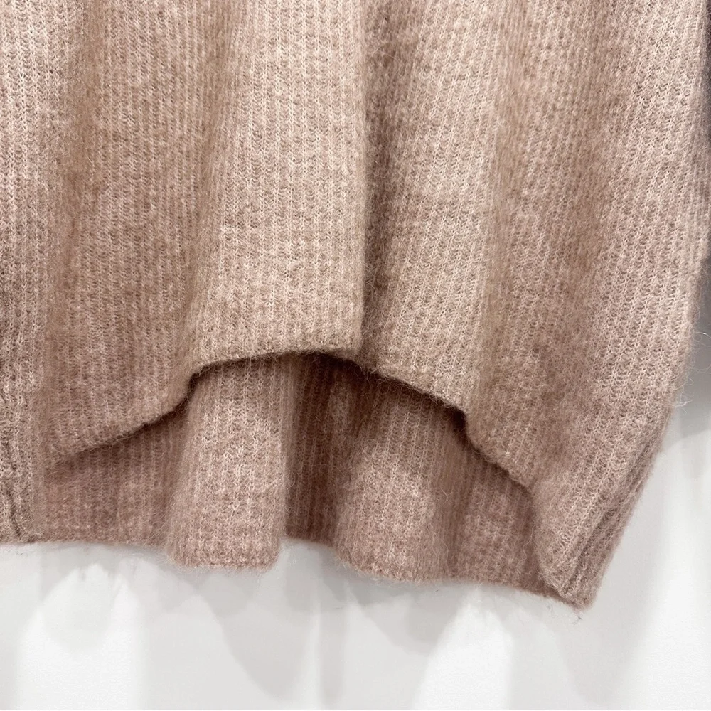 Selected Femme Women's Light Brown Wool Alpaka Blend Turtleneck Sweater size L - Picture 6 of 11